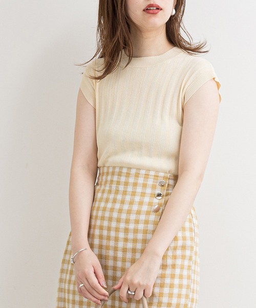 natural couture（ナチュラルクチュール）の「便利なシンプルワイドリブニット（ニット/セーター・レディース・アイボリー/ブラック/ブラウン/グリーン/ピンク・FREE）」の2枚目の写真