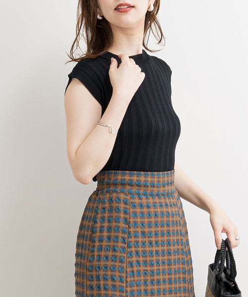 natural couture（ナチュラルクチュール）の「便利なシンプルワイドリブニット（ニット/セーター・レディース・アイボリー/ブラック/ブラウン/グリーン/ピンク・FREE）」の3枚目の写真