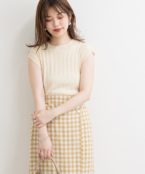 natural couture（ナチュラルクチュール）の「便利なシンプルワイドリブニット（ニット/セーター・レディース・アイボリー/ブラック/ブラウン/グリーン/ピンク・FREE）」の8枚目の写真