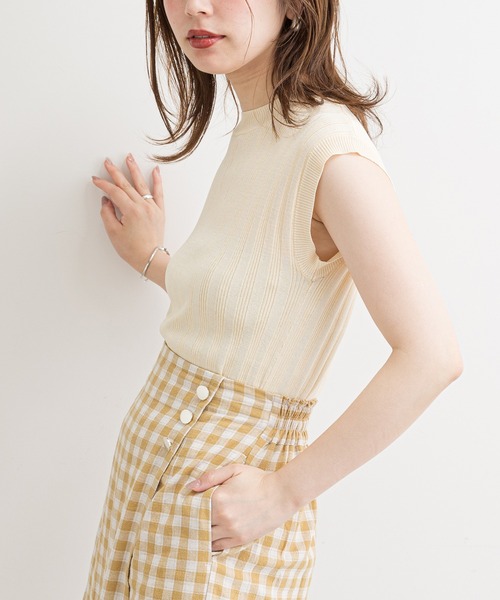 natural couture（ナチュラルクチュール）の「便利なシンプルワイドリブニット（ニット/セーター・レディース・アイボリー/ブラック/ブラウン/グリーン/ピンク・FREE）」の6枚目の写真