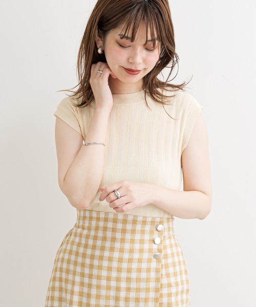 natural couture（ナチュラルクチュール）の「便利なシンプルワイドリブニット（ニット/セーター・レディース・アイボリー/ブラック/ブラウン/グリーン/ピンク・FREE）」の7枚目の写真