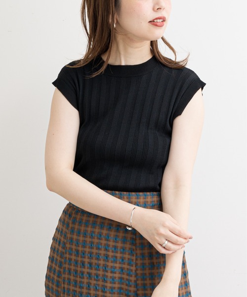 natural couture（ナチュラルクチュール）の「便利なシンプルワイドリブニット（ニット/セーター・レディース・アイボリー/ブラック/ブラウン/グリーン/ピンク・FREE）」の10枚目の写真