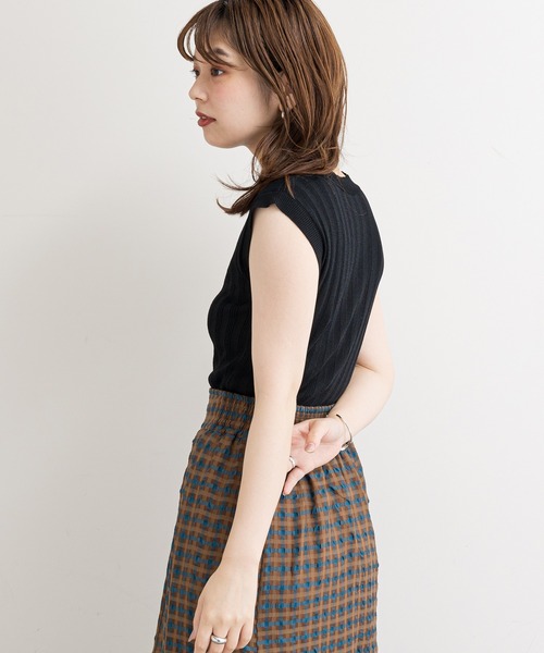 natural couture（ナチュラルクチュール）の「便利なシンプルワイドリブニット（ニット/セーター・レディース・アイボリー/ブラック/ブラウン/グリーン/ピンク・FREE）」の12枚目の写真