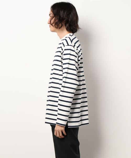 coca(coca)(コカ)の「メンズ ハリ感ボーダークルーネックTシャツ(Tシャツ/カットソー・メンズ・ホワイト/ブラック/ブラウン・S/M/L/XL)」の19枚目の写真