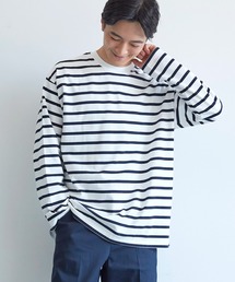 メンズ ハリ感ボーダークルーネックTシャツ