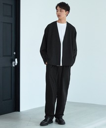Loungewear tokyo | 【セットアップ】 カットジョーゼット ノーカラージャケット × ワンタックトラウザース(セットアップ)