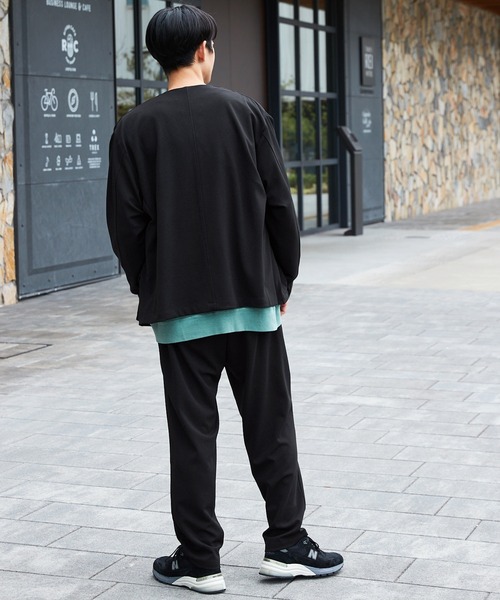 Loungewear tokyo(ラウンジウェアトウキョウ)の「【セットアップ】 カットジョーゼット ノーカラージャケット × ワンタックトラウザース(セットアップ・メンズ・ブラック/ライトブラウン/ネイビー/ブラウン/グレイッシュベージュ/ベージュ/グレー/チャコールグレー/オリーブ・L/M/S/XL/XXL)」の10枚目の写真