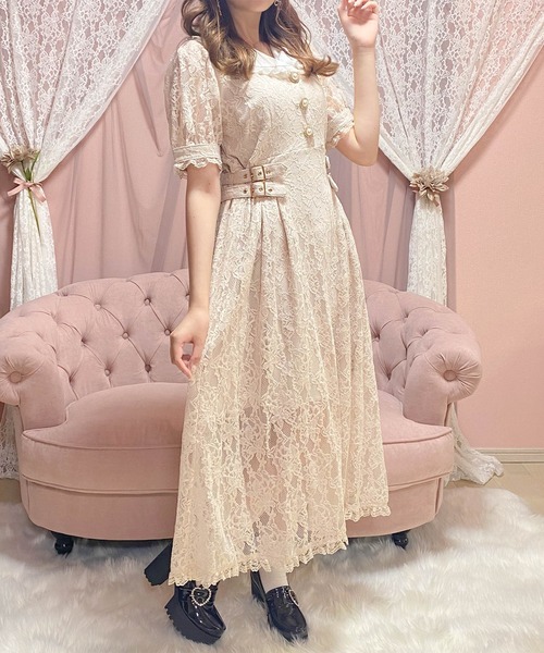 ROJITA（ロジータ）の「テーラードレースロングワンピース（ワンピース・レディース・ブラック/ピンクベージュ/ベージュ・FREE）」の4枚目の写真