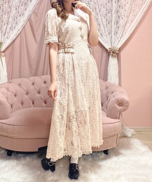 ROJITA（ロジータ）の「テーラードレースロングワンピース（ワンピース・レディース・ブラック/ピンクベージュ/ベージュ・FREE）」の5枚目の写真