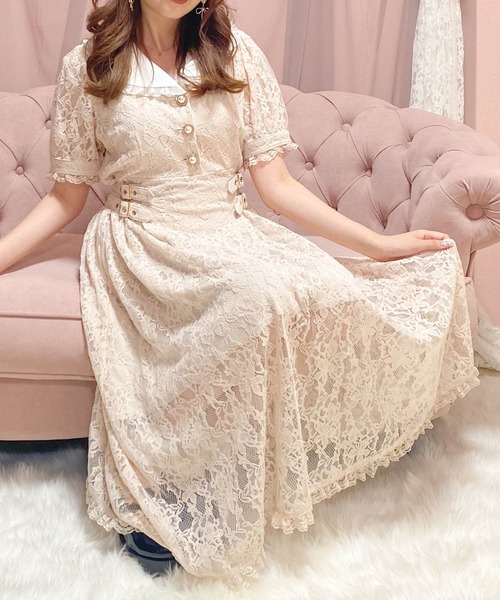 ROJITA（ロジータ）の「テーラードレースロングワンピース（ワンピース・レディース・ブラック/ピンクベージュ/ベージュ・FREE）」の6枚目の写真