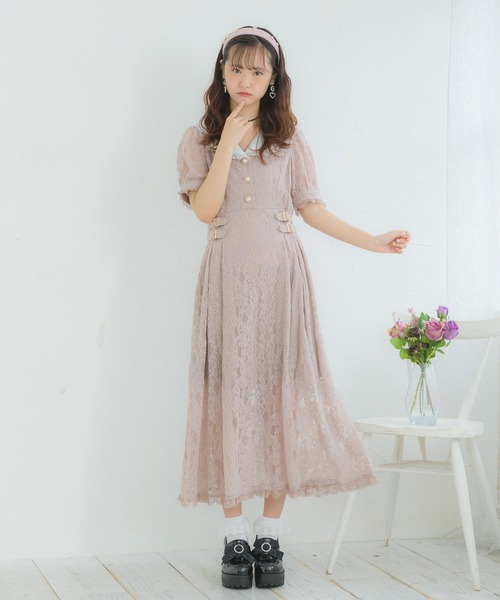 ROJITA（ロジータ）の「テーラードレースロングワンピース（ワンピース・レディース・ブラック/ピンクベージュ/ベージュ・FREE）」の9枚目の写真