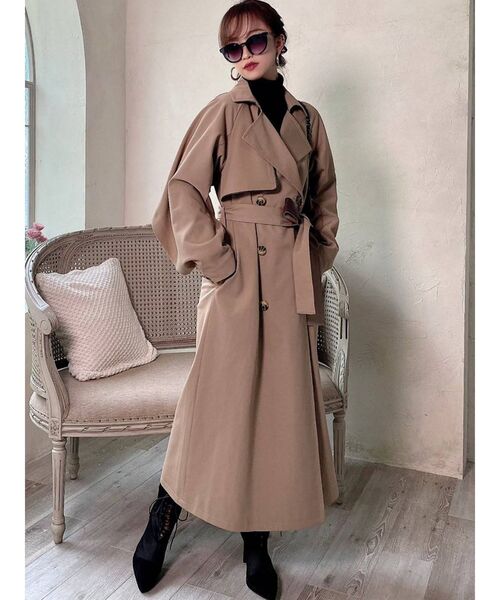 RESEXXY（リゼクシー）の「ケープレイヤードトレンチコート（トレンチコート・レディース・ベージュ/ブラウン/アイボリー・FREE）」の4枚目の写真