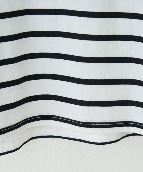 ROPE' PICNIC（ロペピクニック）の「【KIDS】【TRUE COTTON】肩釦ボーダープルオーバー（Tシャツ/カットソー・キッズ・ブラック/ベージュ/パープル・110/120/130/140）」の8枚目の写真