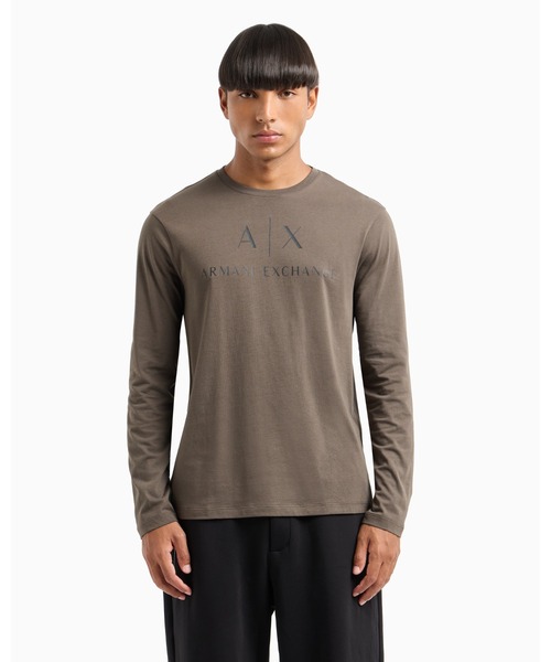 tシャツ 「A|X アルマーニ エクスチェンジ」BE AXロゴ 長袖クルーネックTシャツ/SLIM レディース ARMANI EXCHANGE tシャツ 「A|X アルマーニ エクスチェンジ」AX