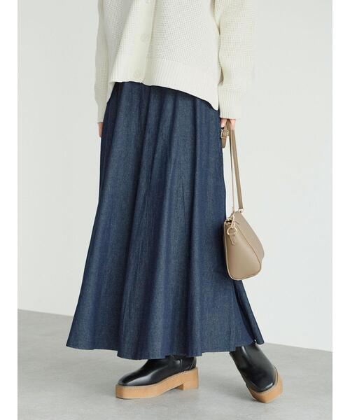 Green　Parks（グリーンパークス）の「・novem 9 デニムハギフレアスカート＊（スカート・レディース・ブラック/インディゴブルー・FREE）」の14枚目の写真