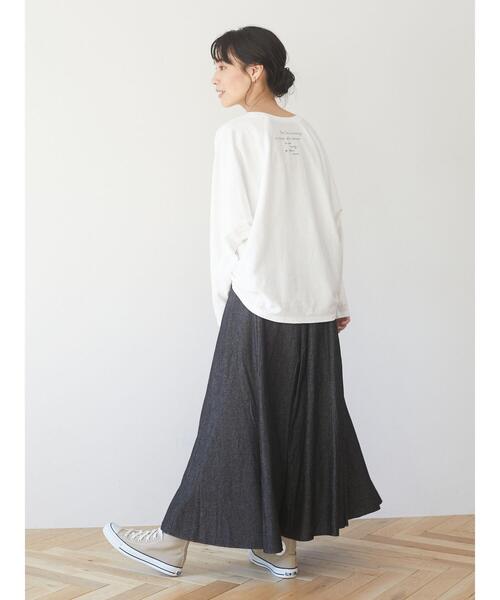 Green　Parks（グリーンパークス）の「・novem 9 デニムハギフレアスカート＊（スカート・レディース・ブラック/インディゴブルー・FREE）」の8枚目の写真