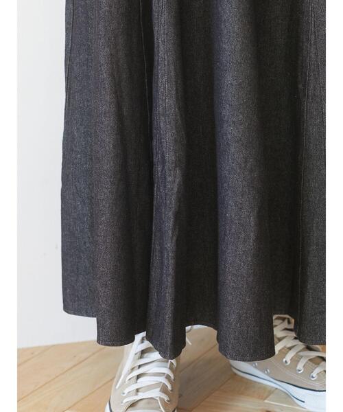 Green　Parks（グリーンパークス）の「・novem 9 デニムハギフレアスカート＊（スカート・レディース・ブラック/インディゴブルー・FREE）」の4枚目の写真