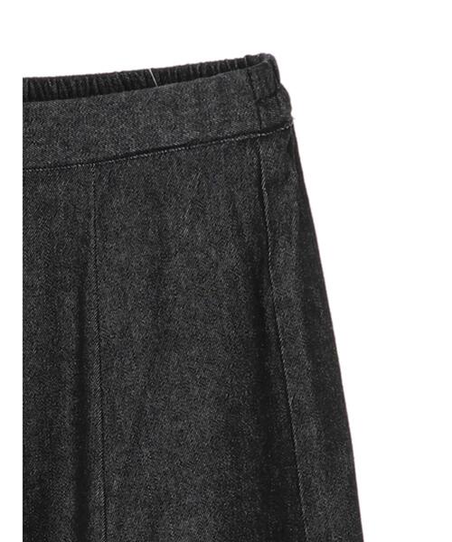 Green　Parks（グリーンパークス）の「・novem 9 デニムハギフレアスカート＊（スカート・レディース・ブラック/インディゴブルー・FREE）」の3枚目の写真