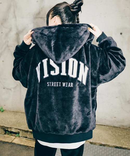 VISION STREET WEAR ブルゾン フードファーブルゾン ファーフード 