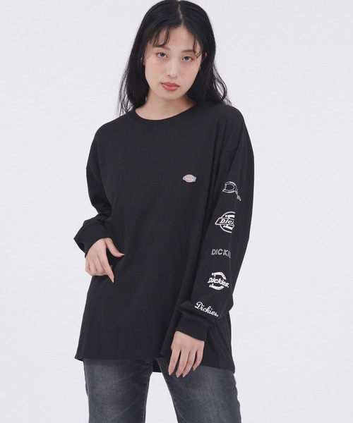 Dickies（ディッキーズ）の「Dickies/ディッキーズ ロゴプリント長袖カットソー（Tシャツ/カットソー・レディース・グレー/ブラック/ホワイト/グリーン・L/M）」の13枚目の写真