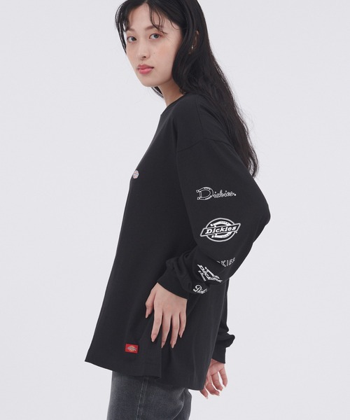 Dickies（ディッキーズ）の「Dickies/ディッキーズ ロゴプリント長袖カットソー（Tシャツ/カットソー・レディース・グレー/ブラック/ホワイト/グリーン・L/M）」の14枚目の写真