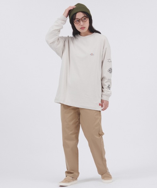 Dickies（ディッキーズ）の「Dickies/ディッキーズ ロゴプリント長袖カットソー（Tシャツ/カットソー・レディース・グレー/ブラック/ホワイト/グリーン・L/M）」の16枚目の写真