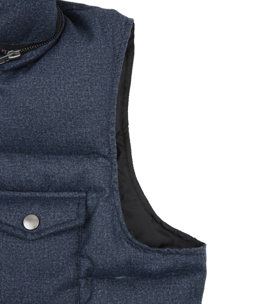 UNION STATION（ユニオンステーション）の「【SORONA/ソロナ】フロッキープリント機能中綿ダウンベスト<フード着脱可能/2WAY仕様>（ダウンベスト・メンズ・ブラック/ネイビー・LL/M/L）」の14枚目の写真