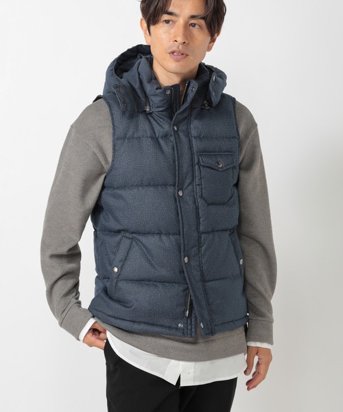 UNION STATION（ユニオンステーション）の「【SORONA/ソロナ】フロッキープリント機能中綿ダウンベスト<フード着脱可能/2WAY仕様>（ダウンベスト・メンズ・ブラック/ネイビー・LL/M/L）」の21枚目の写真