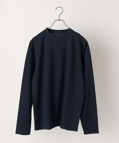 SHIPS any（シップス エニィ）の「SHIPS any: レギュラーフィット ライスワッフル ロングスリーブ カットソー◇（Tシャツ/カットソー・メンズ・ライトグレー/ネイビー/レンガ・SMALL/MEDIUM/LARGE/X-LARGE）」の7枚目の写真