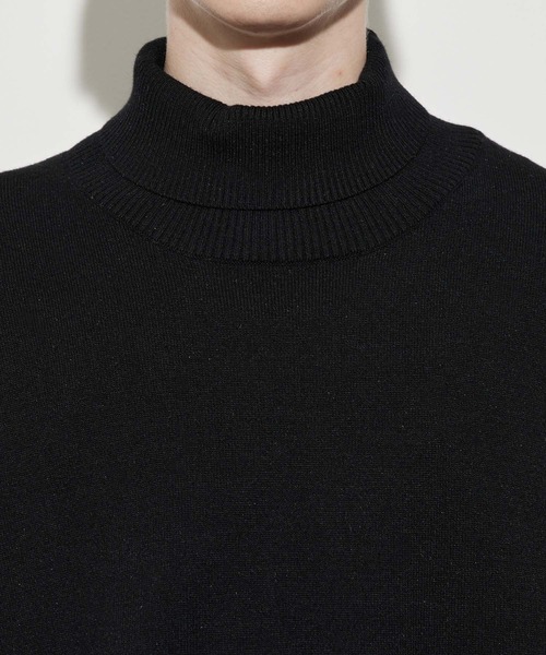 JUNRED（ジュンレッド）の「オーバーサイズタートルニット（ニット/セーター・メンズ・ブラック/ダークブラウン/ライトグレー/チャコールグレー・S/M/L）」の8枚目の写真