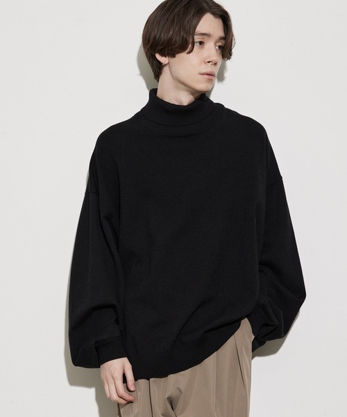 JUNRED（ジュンレッド）の「オーバーサイズタートルニット（ニット/セーター・メンズ・ブラック/ダークブラウン/ライトグレー/チャコールグレー・S/M/L）」の16枚目の写真