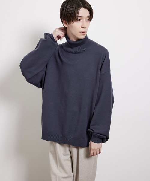 JUNRED（ジュンレッド）の「オーバーサイズタートルニット（ニット/セーター・メンズ・ブラック/ダークブラウン/ライトグレー/チャコールグレー・S/M/L）」の17枚目の写真