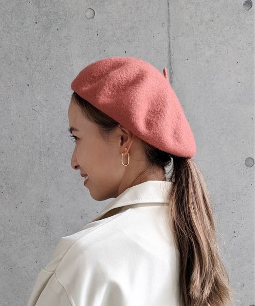 Per sist ence（パーシエンス）の「ウールライクメルトン ベレー帽（ハンチング/ベレー帽・レディース・ブラック/ベージュ/グレー/オレンジ/アイボリー・FREE）」の5枚目の写真