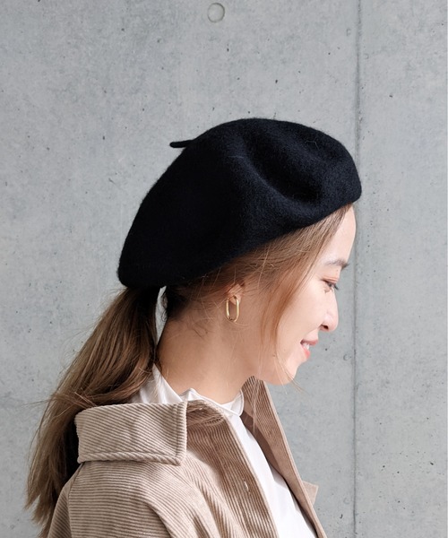 Per sist ence（パーシエンス）の「ウールライクメルトン ベレー帽（ハンチング/ベレー帽・レディース・ブラック/ベージュ/グレー/オレンジ/アイボリー・FREE）」の6枚目の写真