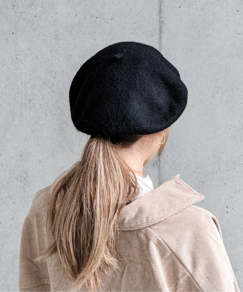 Per sist ence（パーシエンス）の「ウールライクメルトン ベレー帽（ハンチング/ベレー帽・レディース・ブラック/ベージュ/グレー/オレンジ/アイボリー・FREE）」の7枚目の写真