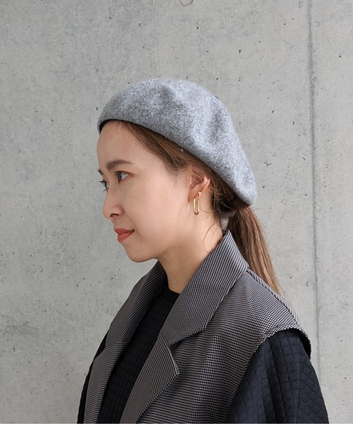 Per sist ence（パーシエンス）の「ウールライクメルトン ベレー帽（ハンチング/ベレー帽・レディース・ブラック/ベージュ/グレー/オレンジ/アイボリー・FREE）」の10枚目の写真