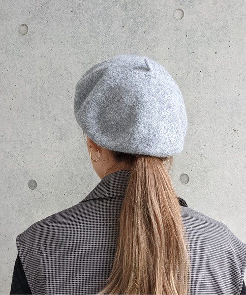 Per sist ence（パーシエンス）の「ウールライクメルトン ベレー帽（ハンチング/ベレー帽・レディース・ブラック/ベージュ/グレー/オレンジ/アイボリー・FREE）」の11枚目の写真
