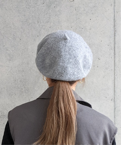 Per sist ence（パーシエンス）の「ウールライクメルトン ベレー帽（ハンチング/ベレー帽・レディース・ブラック/ベージュ/グレー/オレンジ/アイボリー・FREE）」の12枚目の写真