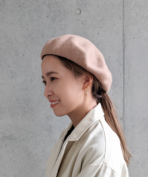 Per sist ence（パーシエンス）の「ウールライクメルトン ベレー帽（ハンチング/ベレー帽・レディース・ブラック/ベージュ/グレー/オレンジ/アイボリー・FREE）」の14枚目の写真