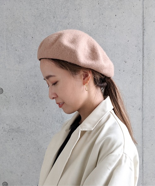 Per sist ence（パーシエンス）の「ウールライクメルトン ベレー帽（ハンチング/ベレー帽・レディース・ブラック/ベージュ/グレー/オレンジ/アイボリー・FREE）」の17枚目の写真