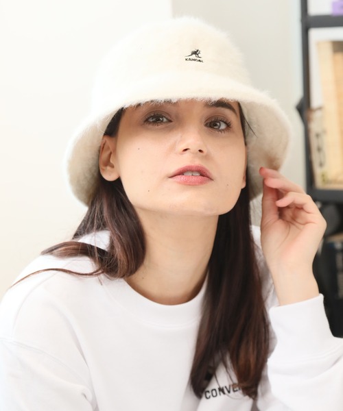 KANGOL（カンゴール）の「【KANGOL/カンゴール】 ワンポイントロゴ ファー ベルハット（ハット・メンズ・アイボリー/ブラック・L/M）」の5枚目の写真