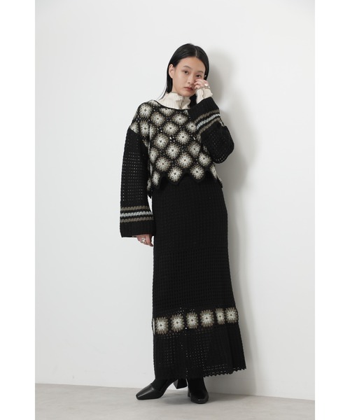 ROSE BUD（ローズバッド）の「クロシェスカート（スカート・レディース・ブラック/ブルー・ONE SIZE）」の6枚目の写真