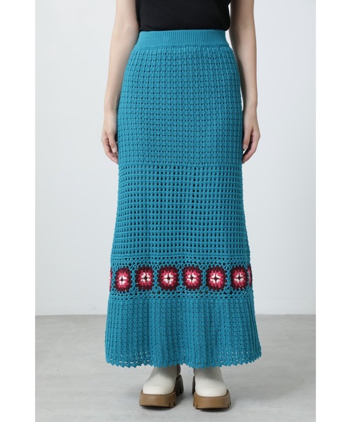 ROSE BUD（ローズバッド）の「クロシェスカート（スカート・レディース・ブラック/ブルー・ONE SIZE）」の5枚目の写真