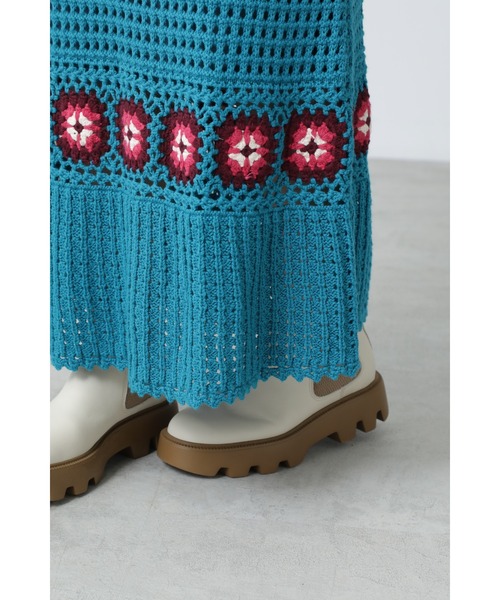 ROSE BUD（ローズバッド）の「クロシェスカート（スカート・レディース・ブラック/ブルー・ONE SIZE）」の9枚目の写真