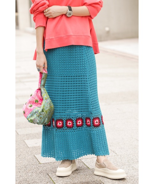 ROSE BUD（ローズバッド）の「クロシェスカート（スカート・レディース・ブラック/ブルー・ONE SIZE）」の20枚目の写真