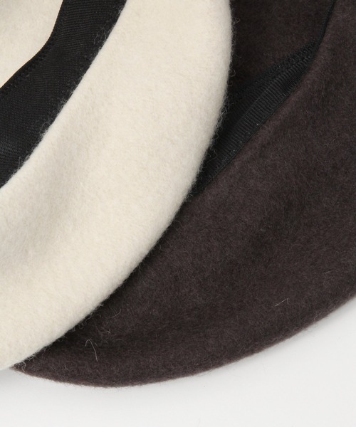 LEPSIM(レプシィム)の「洗えるバスクベレー 217444(ハンチング/ベレー帽・レディース・ブラック/ブラウン/アイボリー・ONE SIZE)」の4枚目の写真