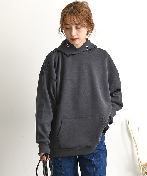 Dita(ディータ)の「21AW ビッグフードダンボールニットパーカー(パーカー・レディース・ブラック/スモークグレー/チャコール・FREE)」の16枚目の写真