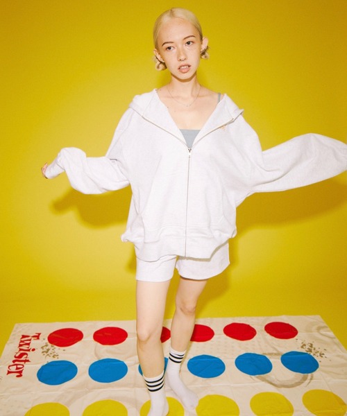 WHO'S WHO gallery（フーズフーギャラリー）の「【SLOPPY/スロッピー】裏毛ジップパーカ（パーカー・レディース・オートミール/グリーン/ブラウン/サックスブルー/ブラック・FREE）」の9枚目の写真