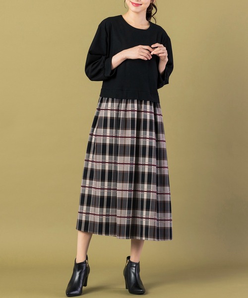 チェックドッキングワンピース ワンピース Rose Tiara ローズティアラ のファッション通販 Zozotown