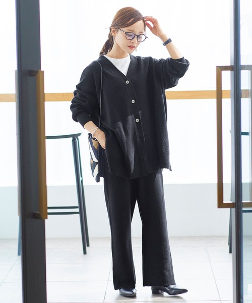 KOBE LETTUCE（コウベレタス）の「Vネックポンチョニットカーディガン（カーディガン/ボレロ・レディース・ブラック/モカ/ライトベージュ・FREE）」の5枚目の写真